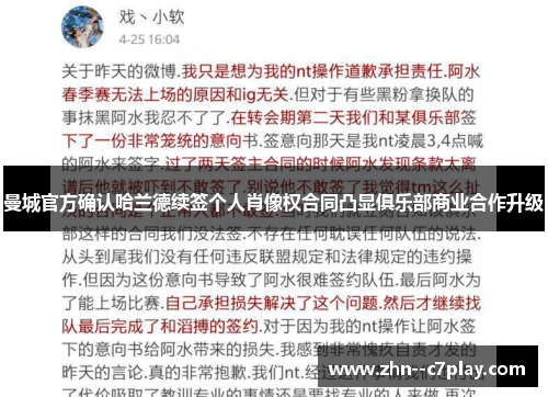 曼城官方确认哈兰德续签个人肖像权合同凸显俱乐部商业合作升级